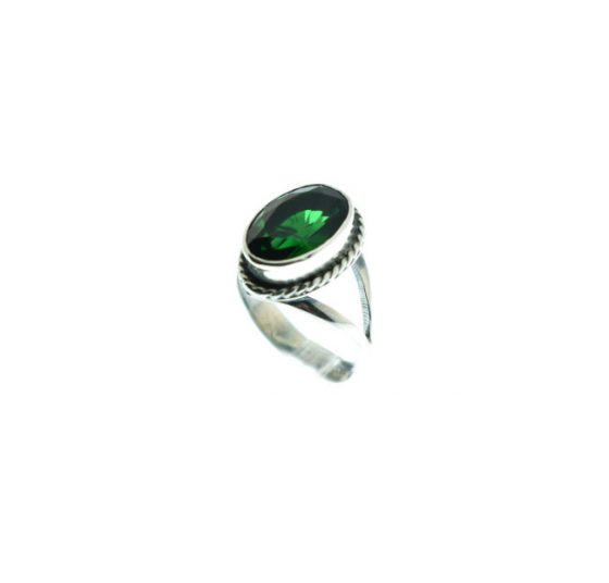 Κλασικό Δαχτυλίδι με Πράσινο Ζιργκόν