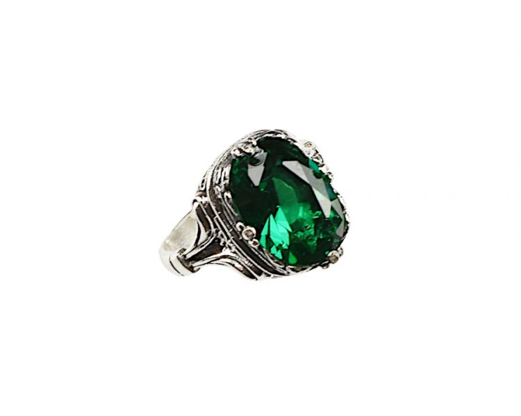 Οξινταρισμένο Δαχτυλίδι με Πράσινο Ζιργκόν